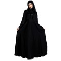Umbrella abaya in shiny nida fabric- Black Umbrella abaya in shiny nida fabric- Black